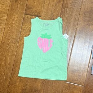 NWT 5T Garanimals Mint Tank Top with Pink Strawberry Graphic